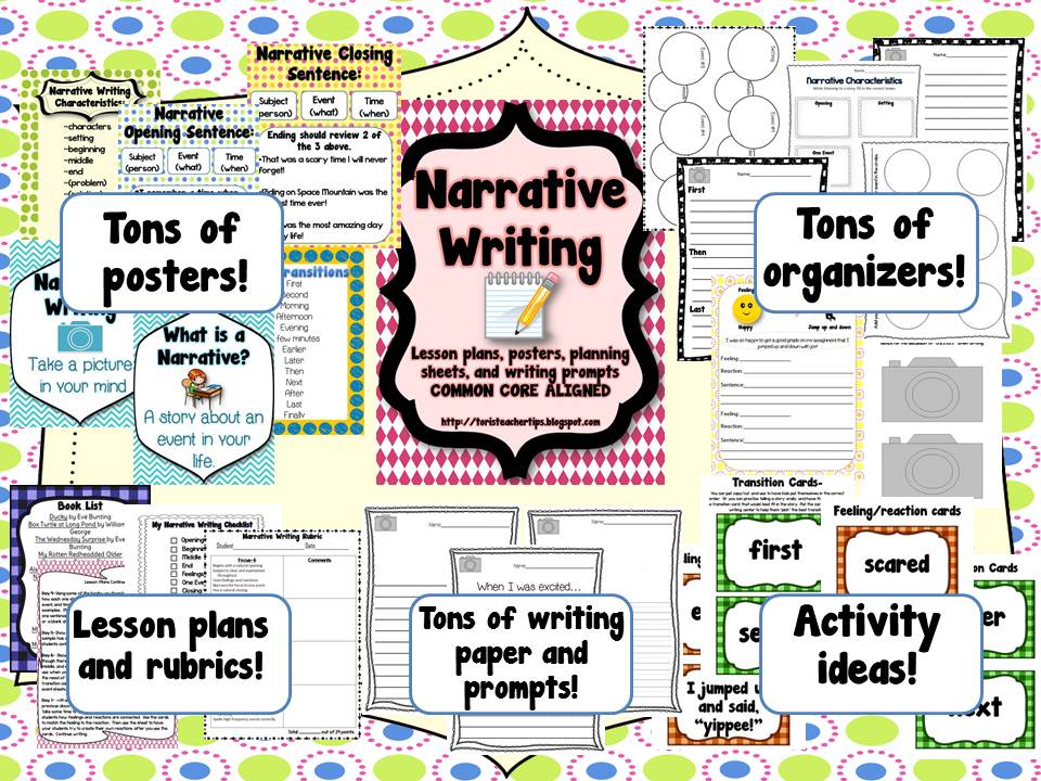 What are characteristics of narrative writing?